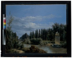 Viděno z toku Malé paže Seiny přes Neuilly Park (plátno) od Leopold Leprince