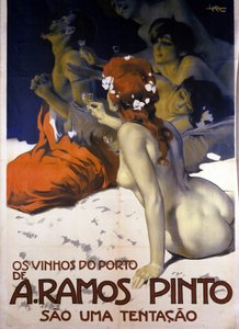 Reklama na portugalská vína. Plakát od Leopolda Metlicovitze, ca. 1915.