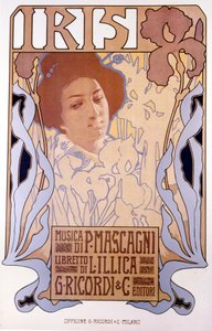 Iris složil Pietro Mascagni, plakát Leopoldo Metlicovitz, libreto Luigi Illica, 1898. od Leopoldo Metlicovitz