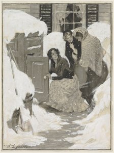 Skica pro knižní ilustrace (akvarel) od Leroy William Jacobs