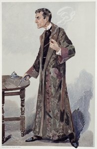 Sherlock Holmes, karikatura herce Williama Gillettea z Vanity Fair, 1907 od Leslie Matthew Ward