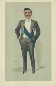 Aga Khan, 10. listopadu 1904, karikatura Vanity Fair od Leslie Matthew Ward