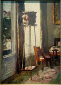 Interiér (interiérová scéna a čtoucí žena) od Lesser Ury