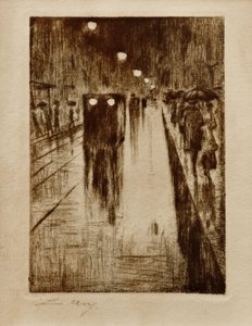Leipziger Strasse v dešti od Lesser Ury