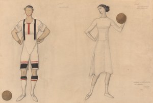 Studie kostýmů pro "Jeux" od Lev Samoilovich Bakst