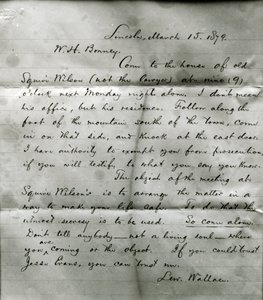 Dopis od Lewa Wallace W. H. Bonneymu (1860-81) z 15. března 1879 od Lew Wallace