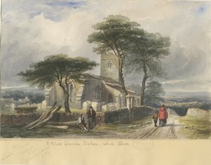 Alton Church: malba akvarelem a [c 1830-1840] (malba) od Lewis John Wood