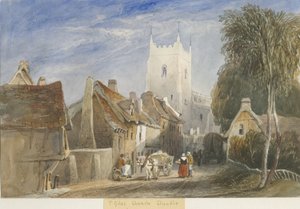 Cheadle Church: malba akvarelem a [c 1830-1840] od Lewis John Wood