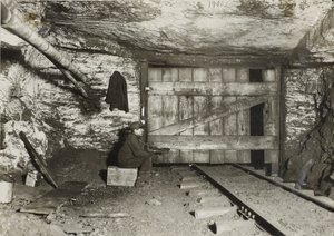 Chlapec čekající na uhlí, které má přijít přes řeku od Lewis Wickes Hine