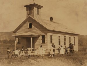 Pleasant Green School - jednotřídní barevná škola poblíž Marlintonu, W. Va. 1921 (foto) od Lewis Wickes Hine