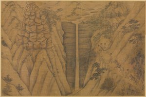Obydlí v Longmian Sleeping Dragon Mountains, 1100-1200. od Li Gonglin