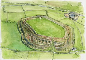 Staré Oswestry (akvarel na papíře) od Liam Wales