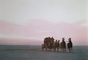 Dostavník Wells Fargo na moderní reklamní jízdě na Western Plains (foto) od Unbekannt Unbekannt