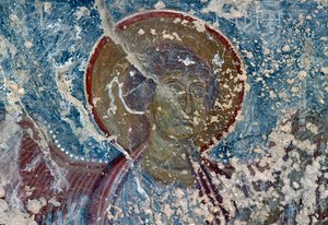 Anděl, freska v kostele Panagia, Rodovani, Kréta, Řecko (foto) od Unbekannt Unbekannt