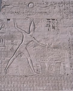 Řezby na stěně chrámu, Medinet Habu, Luxor, Egypt od Unbekannt Unbekannt