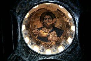 Christ Pantocrator, vnitřní kupole kostela Panagia Parigoritissa, Arta, Epirus, Řecko od Unbekannt Unbekannt
