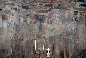 Poškozená freska v kostele v Kantanos, Kréta, Řecko (foto) od Unbekannt Unbekannt