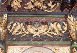 Výzdoba, detail ikonostasu v byzantském kostele svatého Jiří, Anidri, Kréta, Řecko (foto) od Unbekannt Unbekannt