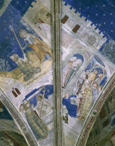 Detail z klenby v kapli St Martial, Papežský palác v Avignonu, s freskami od Unbekannt Unbekannt