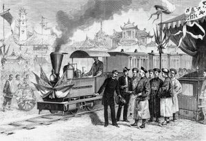 Slavnostní otevření první francouzské železnice v Číně spojující Tianjin s Tangshanem, 20. listopadu od Unbekannt Unbekannt