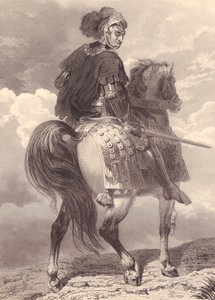 Italský vojevůdce a politik Gian Giacomo Trivulzio (1440-1518), rytina, 22x16 cm, z Galerie Historique de Versailles, Histoire de France, Charles Gavard Publisher, Paříž, kolem 1840 od Unbekannt Unbekannt