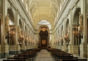 Itálie, Sicílie, Palermo, katedrála, interiér, hlavní loď od Unbekannt Unbekannt