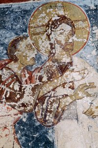 Ježíš, freska v byzantském kostele Agios Georgios, Vathi, Kréta, Řecko (foto) od Unbekannt Unbekannt