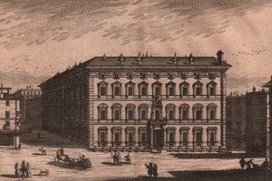 Palazzo Madama, Řím, Lazio, Itálie, mědirytina, cca 165x135 cm od Unbekannt Unbekannt