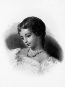 Portrét Augusty Ady Byronové, hraběnky z Lovelace (1815-1852), anglické matematičky a spisovatelky, je považována za první počítačovou programátorku, rytina od Unbekannt Unbekannt