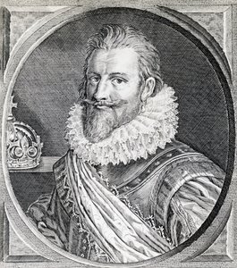 Portrét Christiana IV (1588-1648), krále Dánska a Norska, rytina od Unbekannt Unbekannt