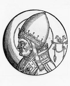 Portrét svatého Bonifáce IV. (zemřel 615), 67. papež katolické církve z roku 608, rytina od Unbekannt Unbekannt