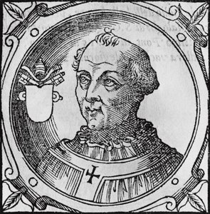 Portrét Štěpána II. nebo III. (cca 714-757), 92. papež katolické církve z roku 752, rytina od Unbekannt Unbekannt