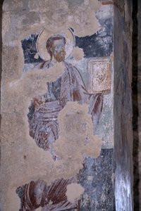 Svatý, freska v kostele Agios Nikolaos, byzantské město Mystras (Seznam světového dědictví UNESCO od Unbekannt Unbekannt