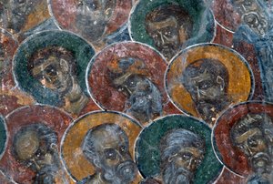 Svatí, freska na stropě kostela Agia Paraskevi, Anisaraki, Kréta, Řecko (foto) od Unbekannt Unbekannt