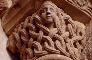 Španělsko, Navarra, Klášter Svatého Spasitele z Leyre, Porta Speciosa, Zdobené hlavní město od Unbekannt Unbekannt