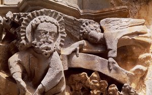 Španělsko, Navarra, Ujue, Kostel Santa Maria, Architektonický detail od Unbekannt Unbekannt