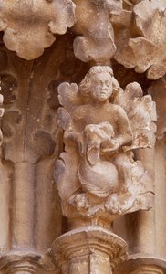Španělsko, Navarra, Ujue, Kostel Santa Maria, Architektonický detail od Unbekannt Unbekannt