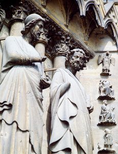 Socha apoštola, detail jižních dveří katedrály Notre-Dame (Seznam světového dědictví UNESCO od Unbekannt Unbekannt