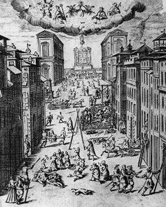Mor v Miláně v roce 1630, lept, Itálie od Unbekannt Unbekannt