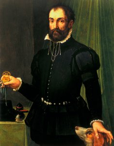Hodinky, zápěstí, analogové Portrét muže, který držel hodinky, c 1558 od Unbekannt Unbekannt