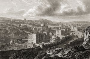 Pohled z Calton Hill, Edinburgh, z 