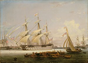 Třípatrový vstup do přístavu Portsmouth, 1836