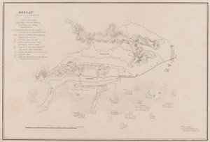„Náčrt pevnosti Ghuznee. Pořízeno bouří 23. července 1839 (litho)