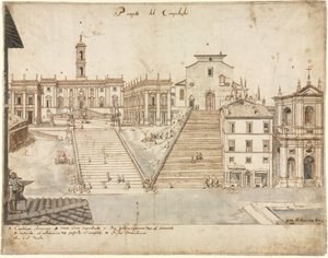 Osmnáct pohledů na Řím: Campidoglio, 1665. od Lievin Cruyl