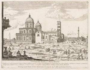 Santa Maria Maggiore z "Výhledu na dominanty města Říma" od Lievin Cruyl