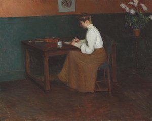 Ve studiu (olej na plátně)