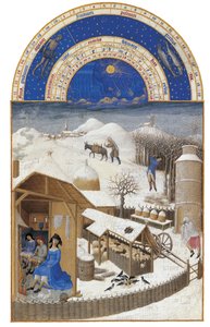 únor Velmi bohaté hodiny vévody z Berry, 1412-1416.
