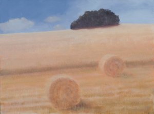 Dva balíky sena, 2012 (akryl na plátně)