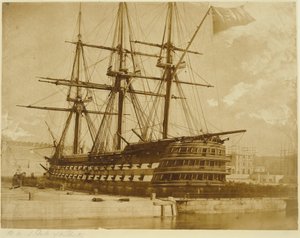 H.M.S. Duke of Wellington v Keyhamu, Anglie. od Linnaeus Tripe