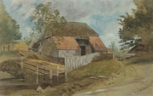 Old Barn, c.1855 (olej na panelu) od Lionel Constable